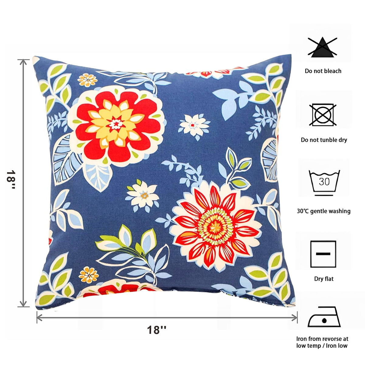 Outdoor Throw Pillows - Decorative Pillows with Insert Included Set of 2 Outdoor Pillows Furniture 18x18 Inch