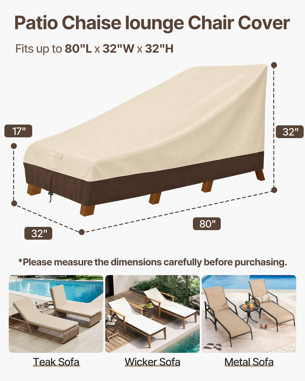 Patio Chaise Lounge Cover & Outdoor Furniture Covers Waterproof