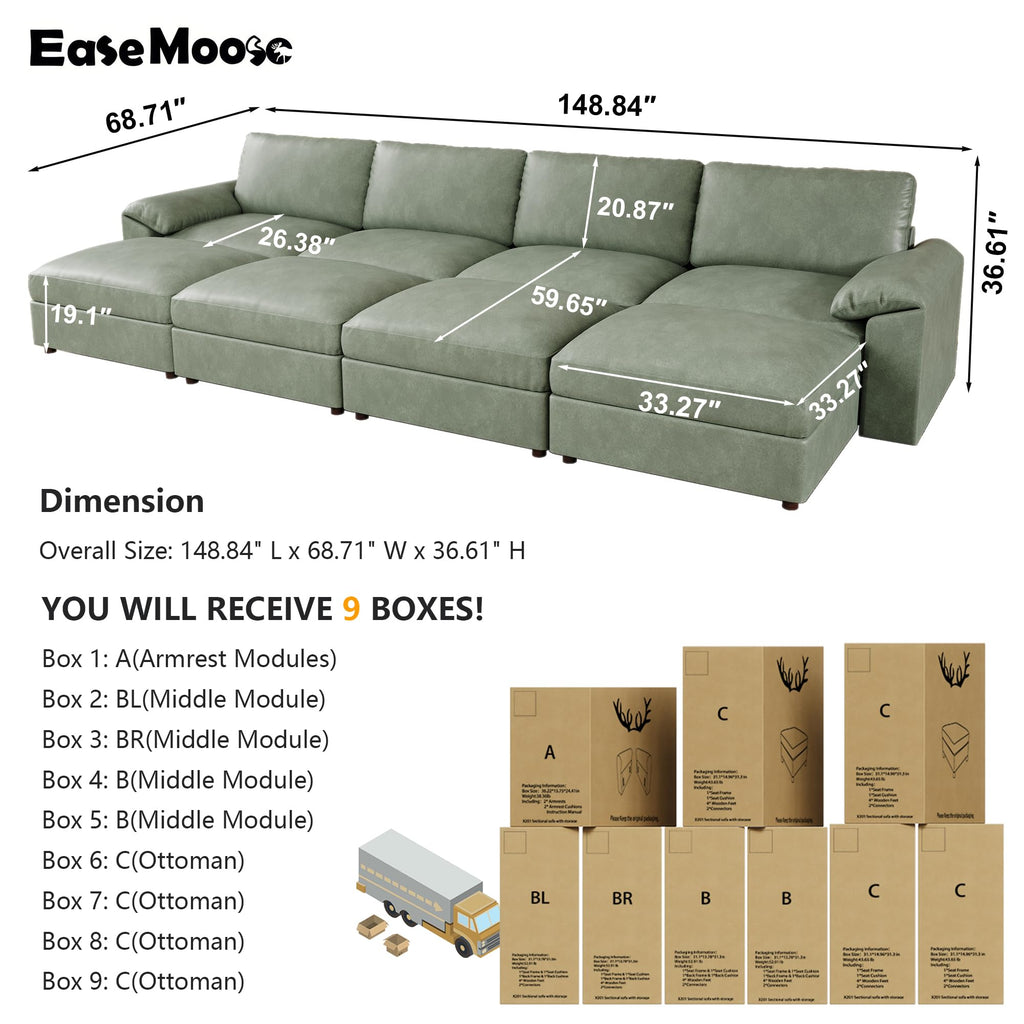 Sectional Couches Bed, Sleeper Sofa, Green