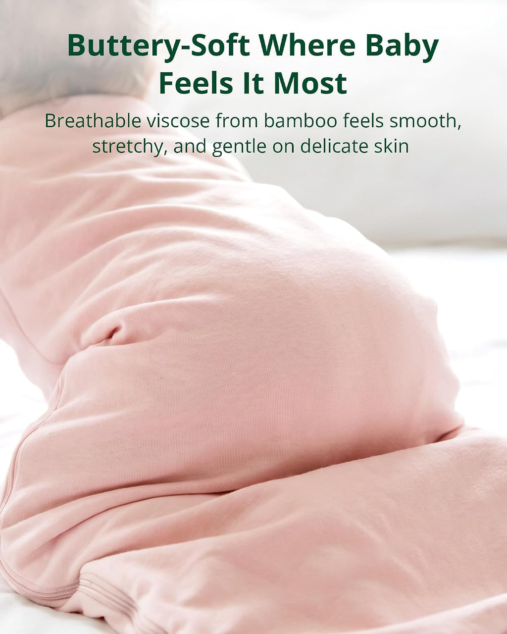 Soft Bamboo Viscose Baby Sleep Sack, 1.0 TOG Baby Sleeping Bag 2 Pack, Cozy Baby Wearable Blanket Way Zipper