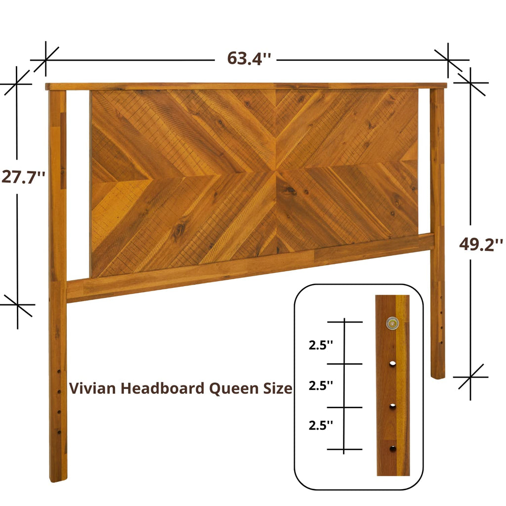 Vivian Headboard Only, Acacia, Scandinavian, Rustic Golden Brown