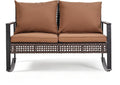Outdoor Wicker Loveseat Rocking Chair, Patio Outdoor Furniture Conversation Sets, Rattan Rocker Chair with Cushions