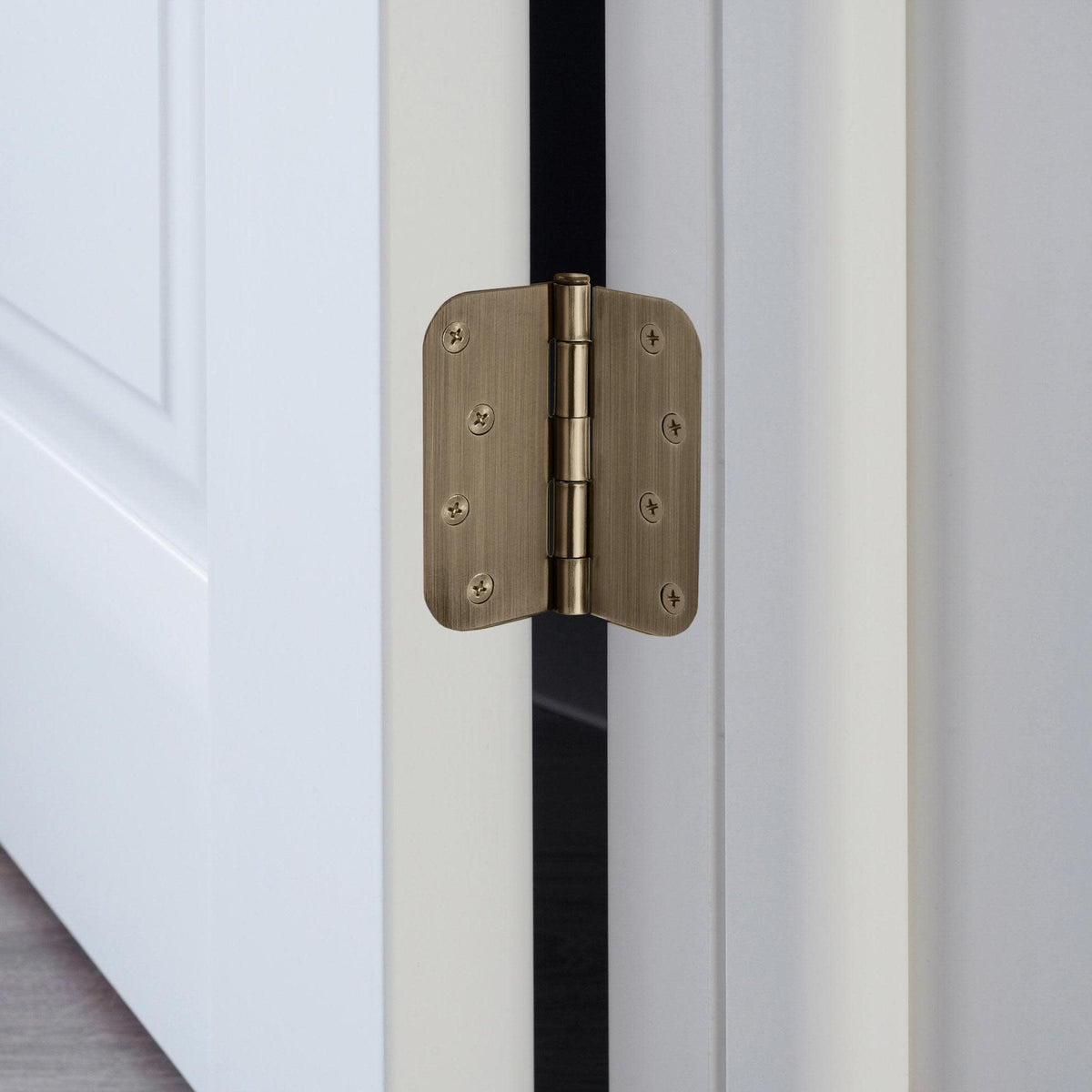 Interior Door Hinge, 4", Antique Brass
