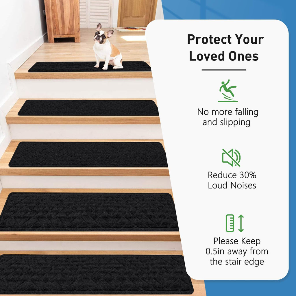 Non Slip Carpet for Wooden Steps, 15 Pack 8"x30" Indoor