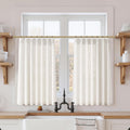 Natural Pleated Thick Linen Curtains (Set of 2 Panels)