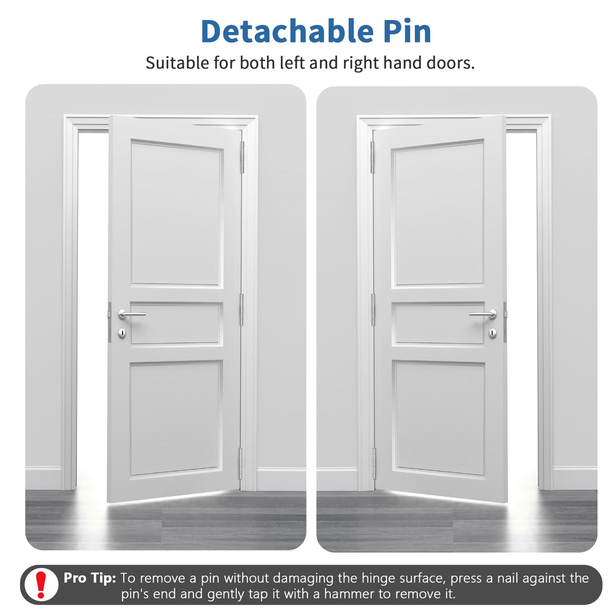 6 Pack Brushed Nickel Door Hinges 4 Inch, Exterior Door Hinges