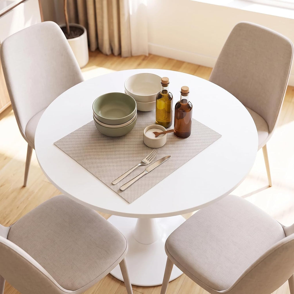 Inspired Saarinen Style Tulip Round Pedestal Dining Table — White, 32″ Round