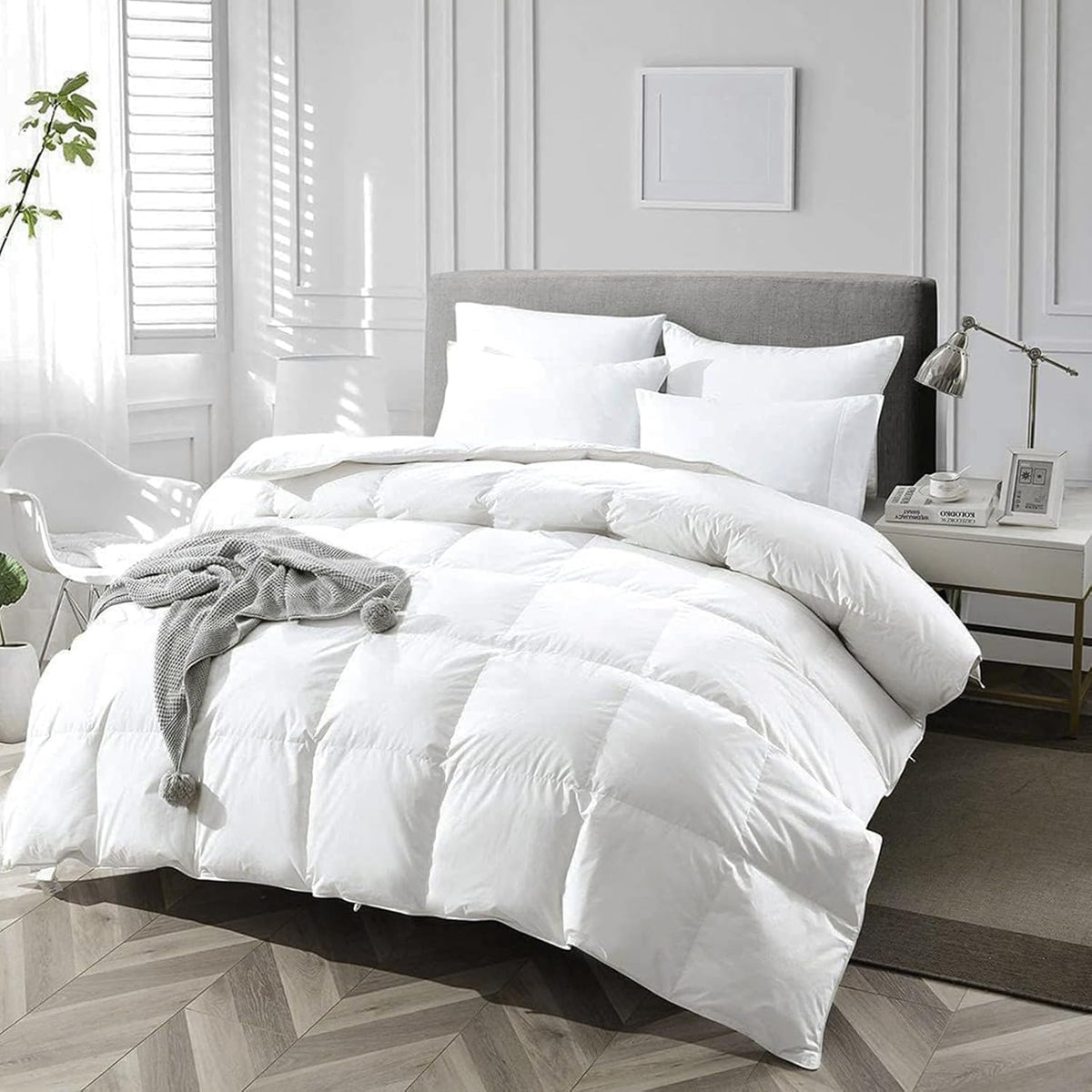 Luxury 100% Organic Cotton All Season Down Feather Fibers Comforter
