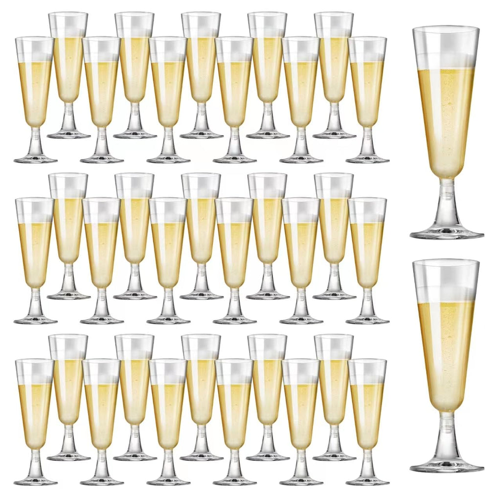 Plastic Champagne Flutes 40 Pack Disposable Champagne Glasses 5oz Clear Plastic Mimosa Glasses Wedding Cocktail Cups