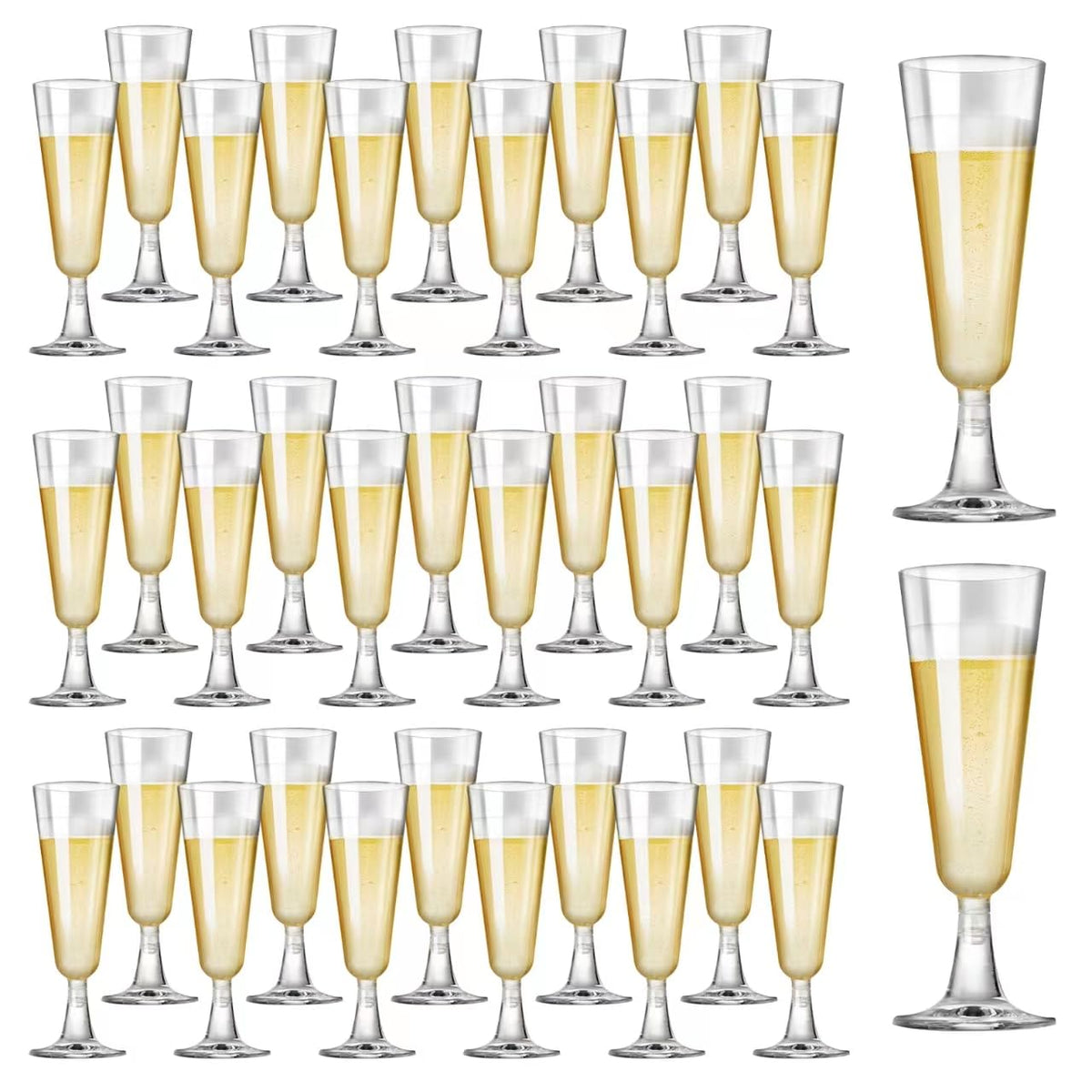 Plastic Champagne Flutes 40 Pack Disposable Champagne Glasses 5oz Clear Plastic Mimosa Glasses Wedding Cocktail Cups