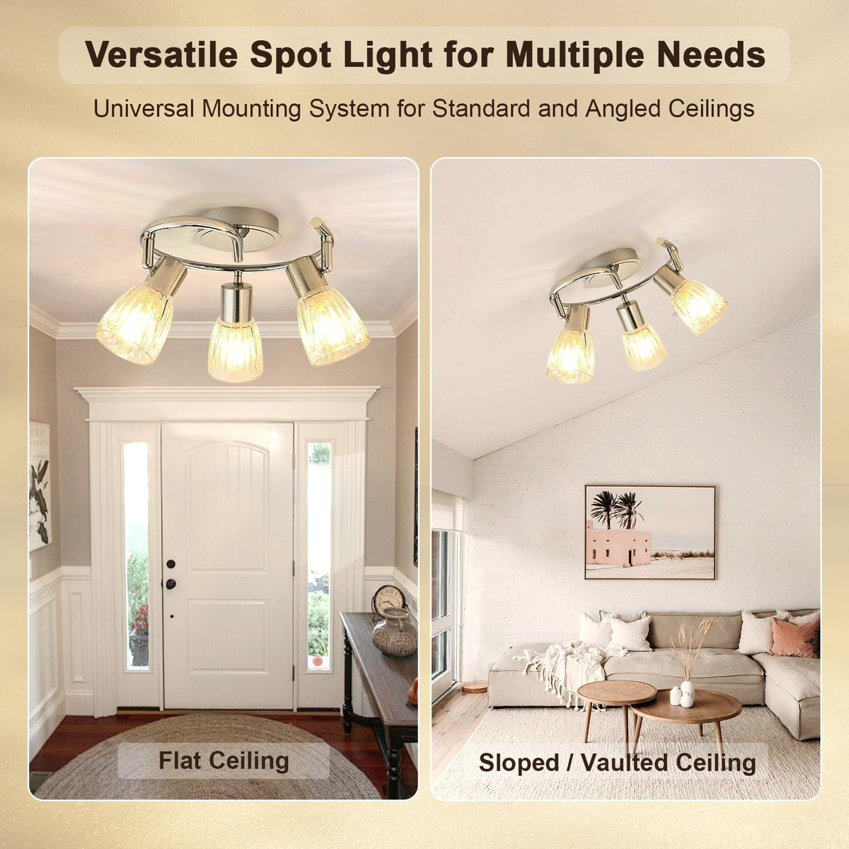 Ceiling Light Fixture Adjustable Modern Chrome Track Lighting