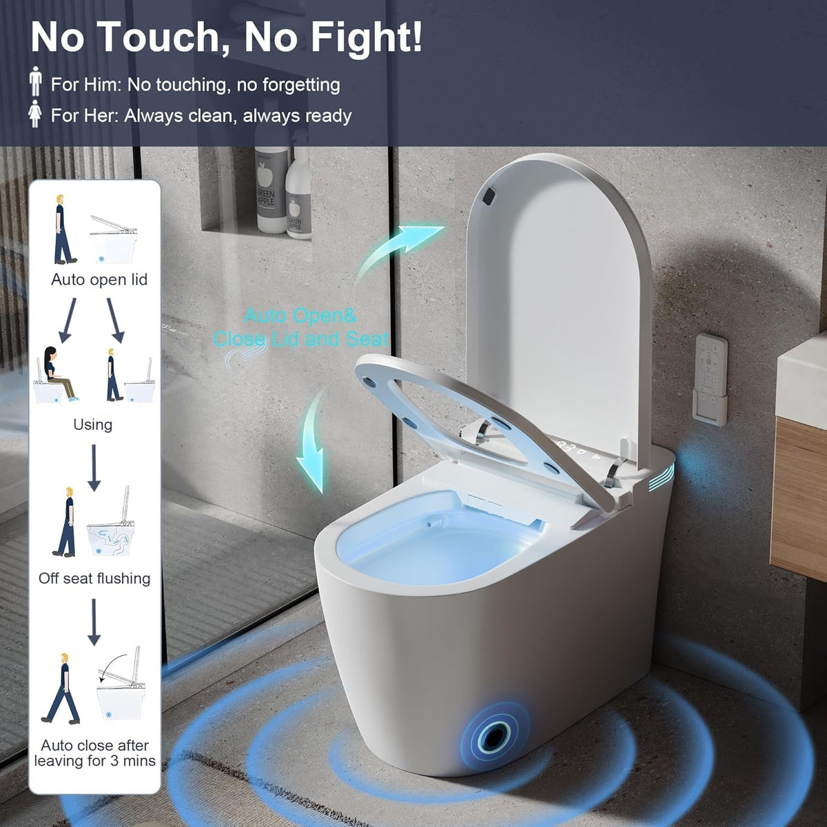 Pre-Sale Smart Toilet with Bidet Built in, Elongated Toilet with Heated Seat, Dryer, Auto-Lift Lid, Soft Close