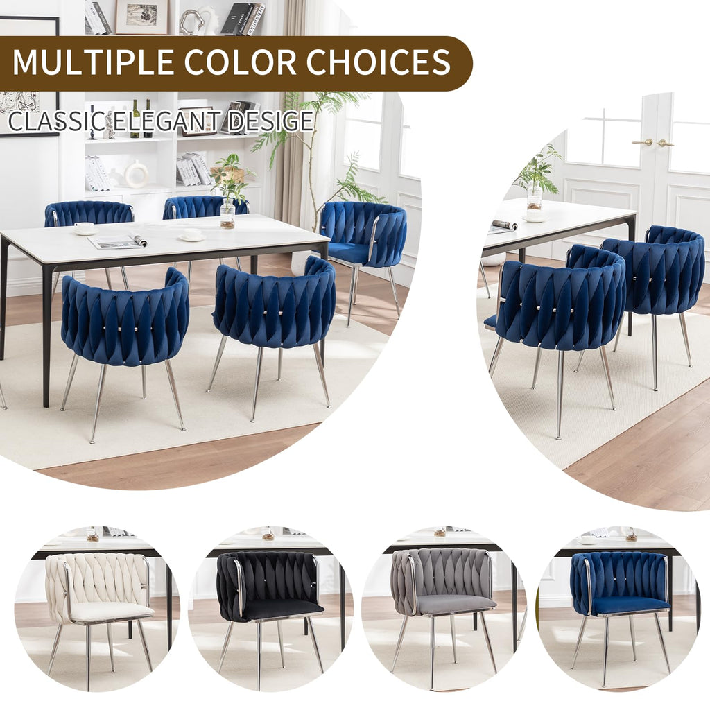 Velvet Dining Chairs Set of 2, Upholstered Dining Room Chairs with Metal Legs, Sillas de Comedor Modernas 2, Modern