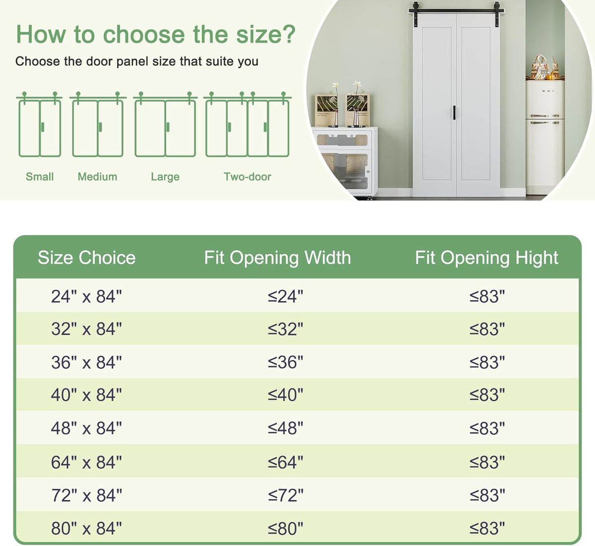 72" x 84" 1 Panel Bifold Barn Door, 80" Track Kit for 4 Closet Doors, Pre-Assembled Panel Bi-fold Barn Door for Pantry
