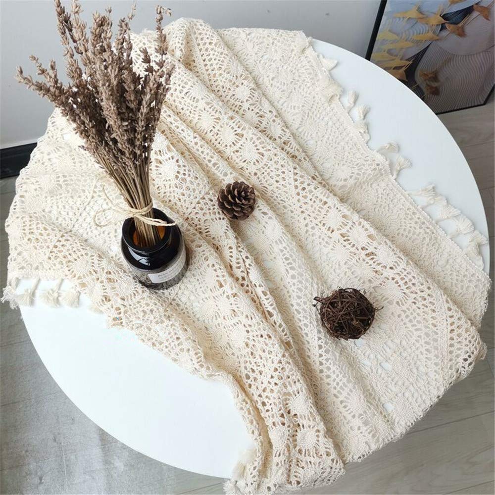 Vintage Crochet Tablecloths Lace Doilies Cotton Beige Square Tablecloths Table Cover Table Topper Wedding Home Party