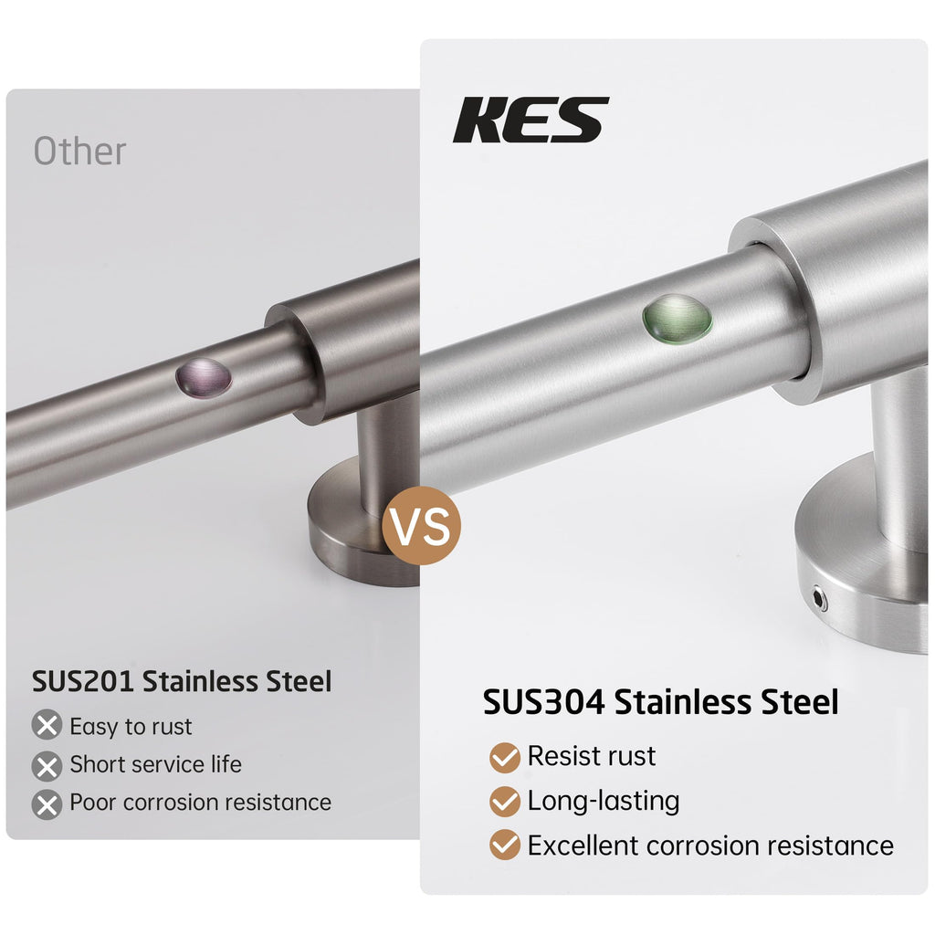 Bathroom Shower Slide Bar 40-Inch with Adjustable Handheld Shower Head Holder Wall Mounted SUS 304 Stainless Steel