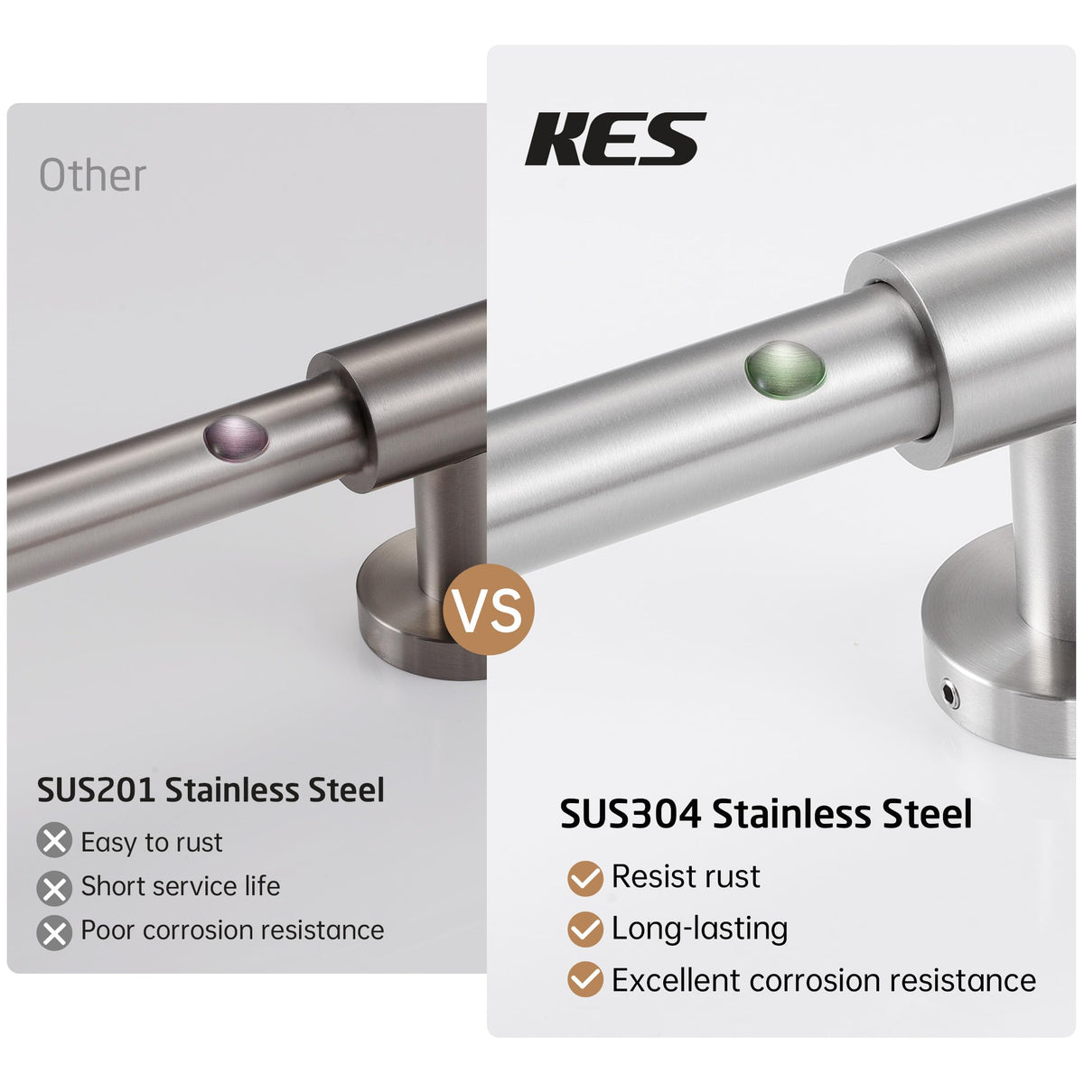 Bathroom Shower Slide Bar 40-Inch with Adjustable Handheld Shower Head Holder Wall Mounted SUS 304 Stainless Steel
