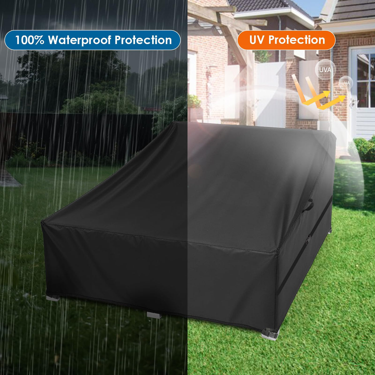 Outdoor Daybed Cover, Paito Lounge Sun Bed Cover, 63 x 53 x 28 Inch