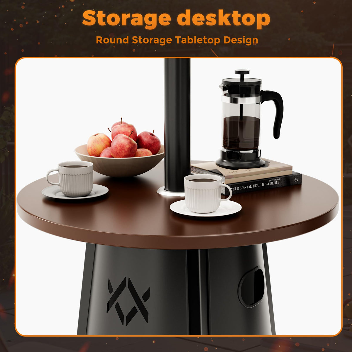 Patio heater, Propane Outdoor Heater with Round Table, Premium 304 Stainless Steel Burner, Triple Protection System,2