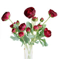 Realistic Silk Faux Ranunculus Flowers Artificial Burgundy Stems Astilbe Faux Peony Stems Wedding Decor Lifelike Bush
