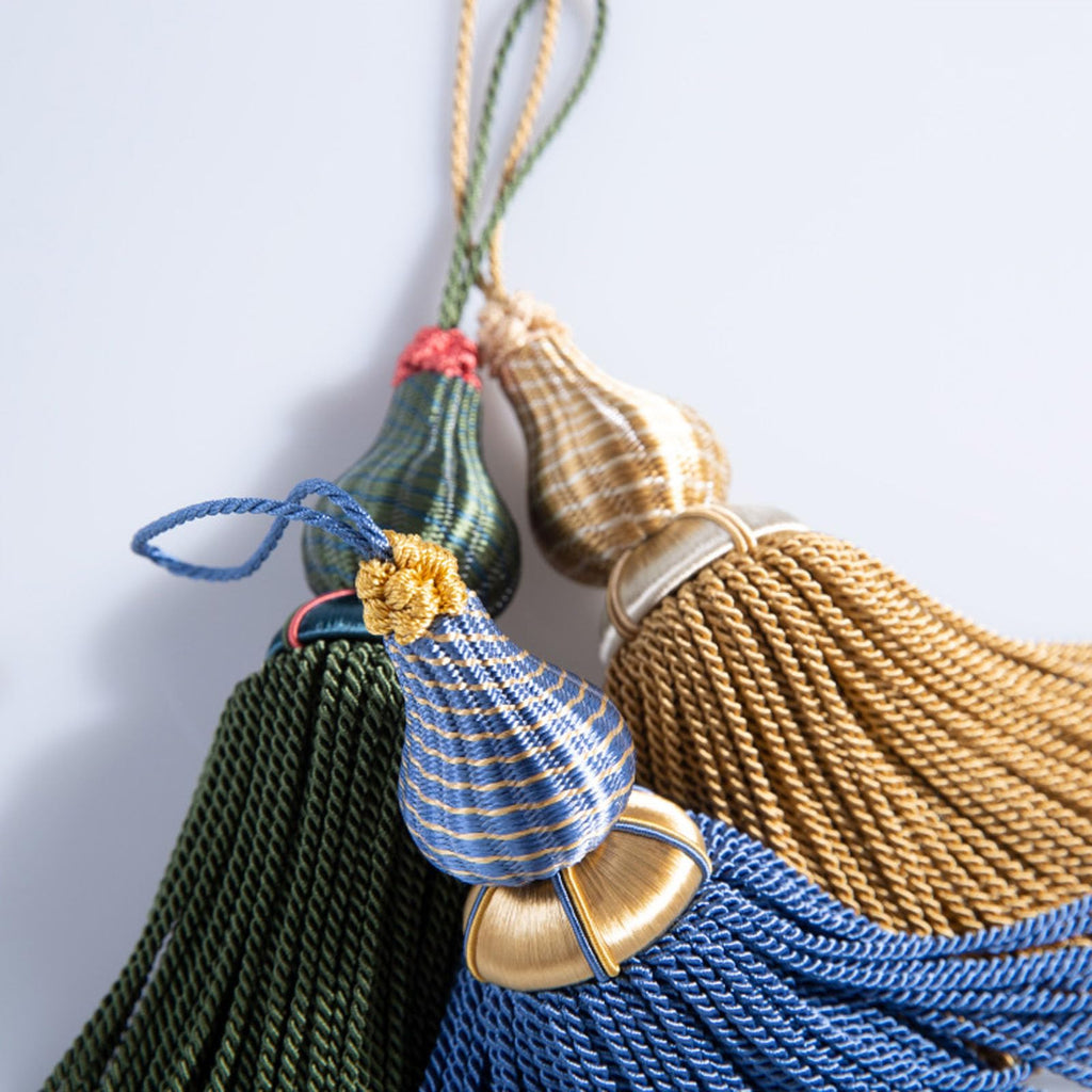 Luxury Tassels for Curtains and Furniture Knobs, 2 Pack - 8.4" Elegant Rayon Decorative Tassel, Silky Tassel Pendant