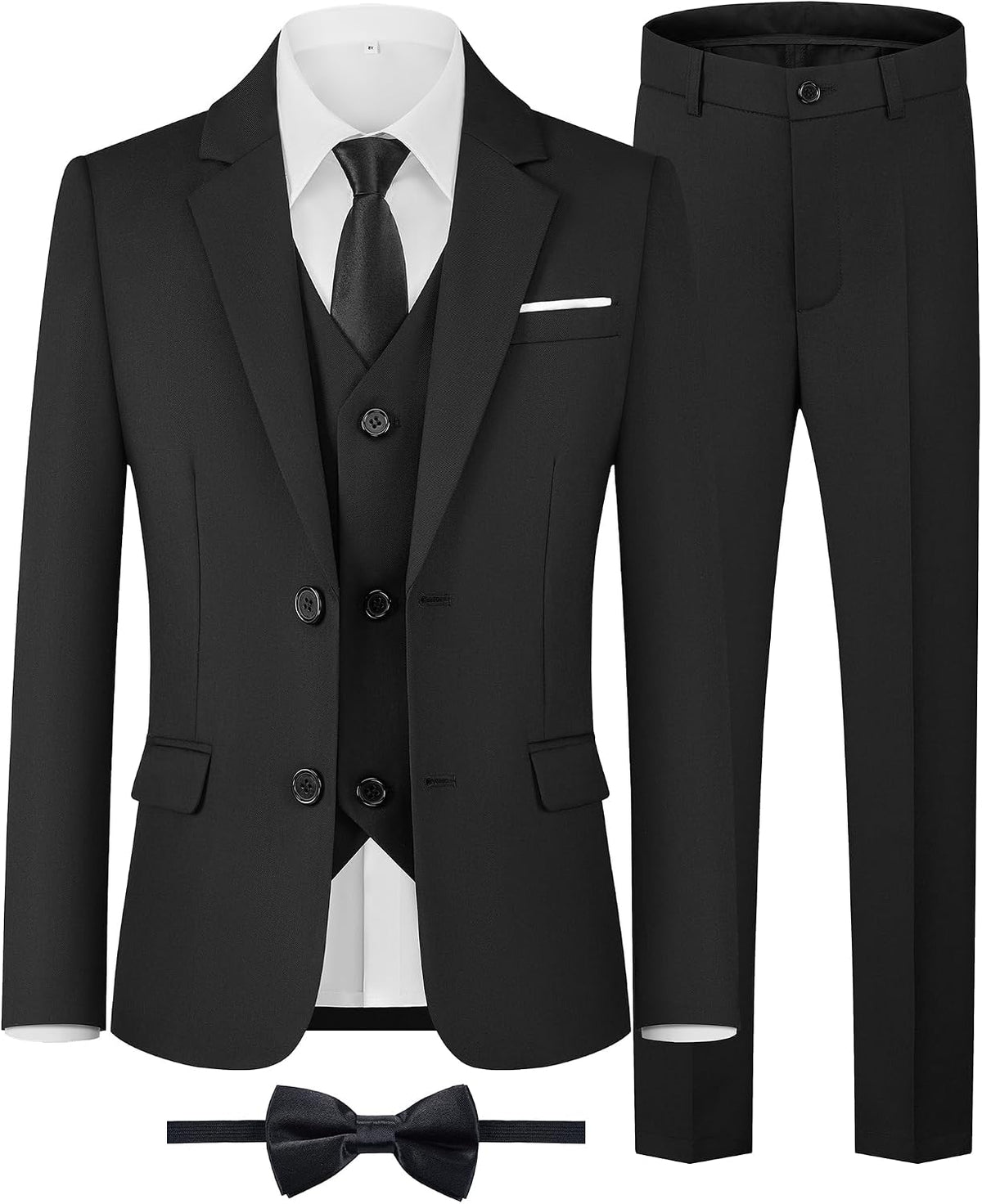Boys' Formal Suit Set,Slim Fit Tuxedo Wedding Suit with Adjustable Waist
