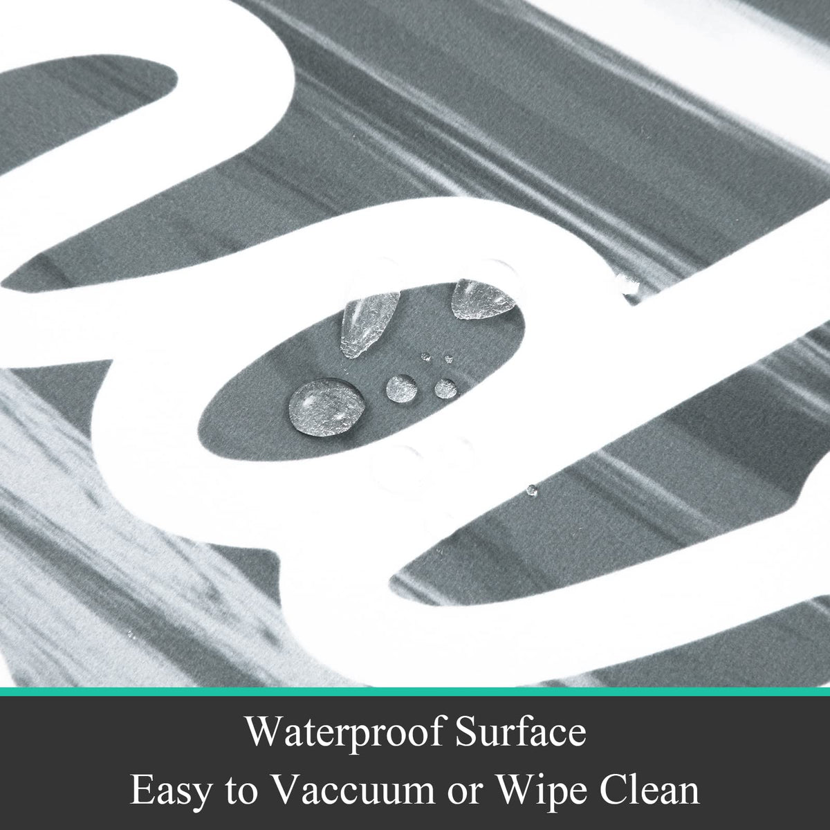 Laundry Room Rug Runner 20"x60", Non Slip Waterproof Mat, Light Grey