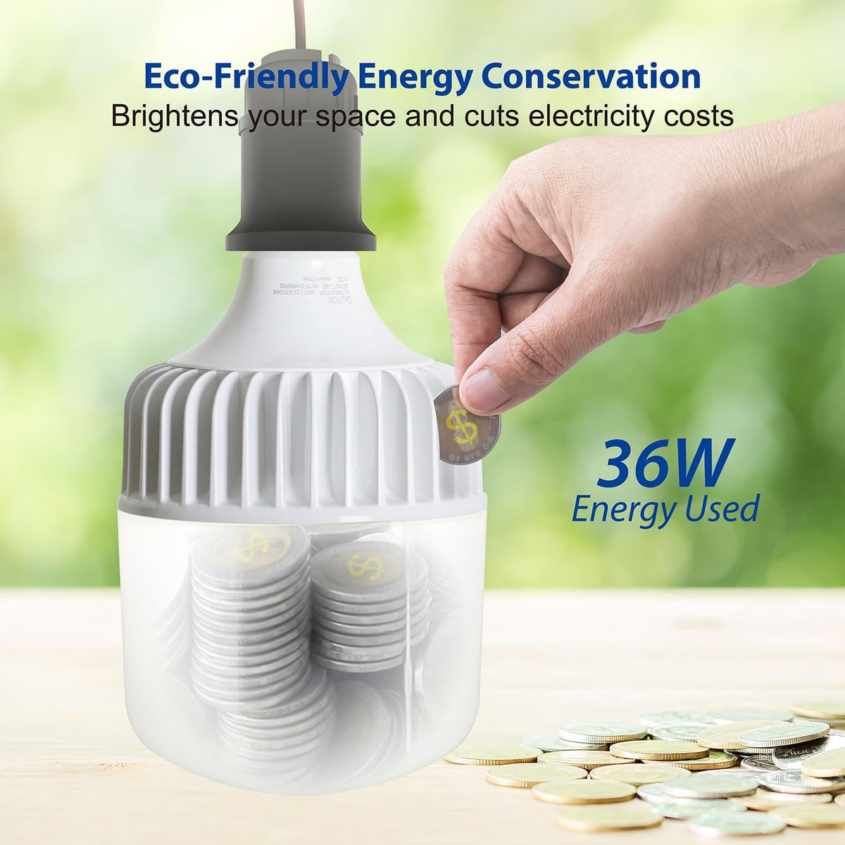 5000 Lumens LED Light Bulb 36W 5000K Daylight E26 Base for Garage Shop