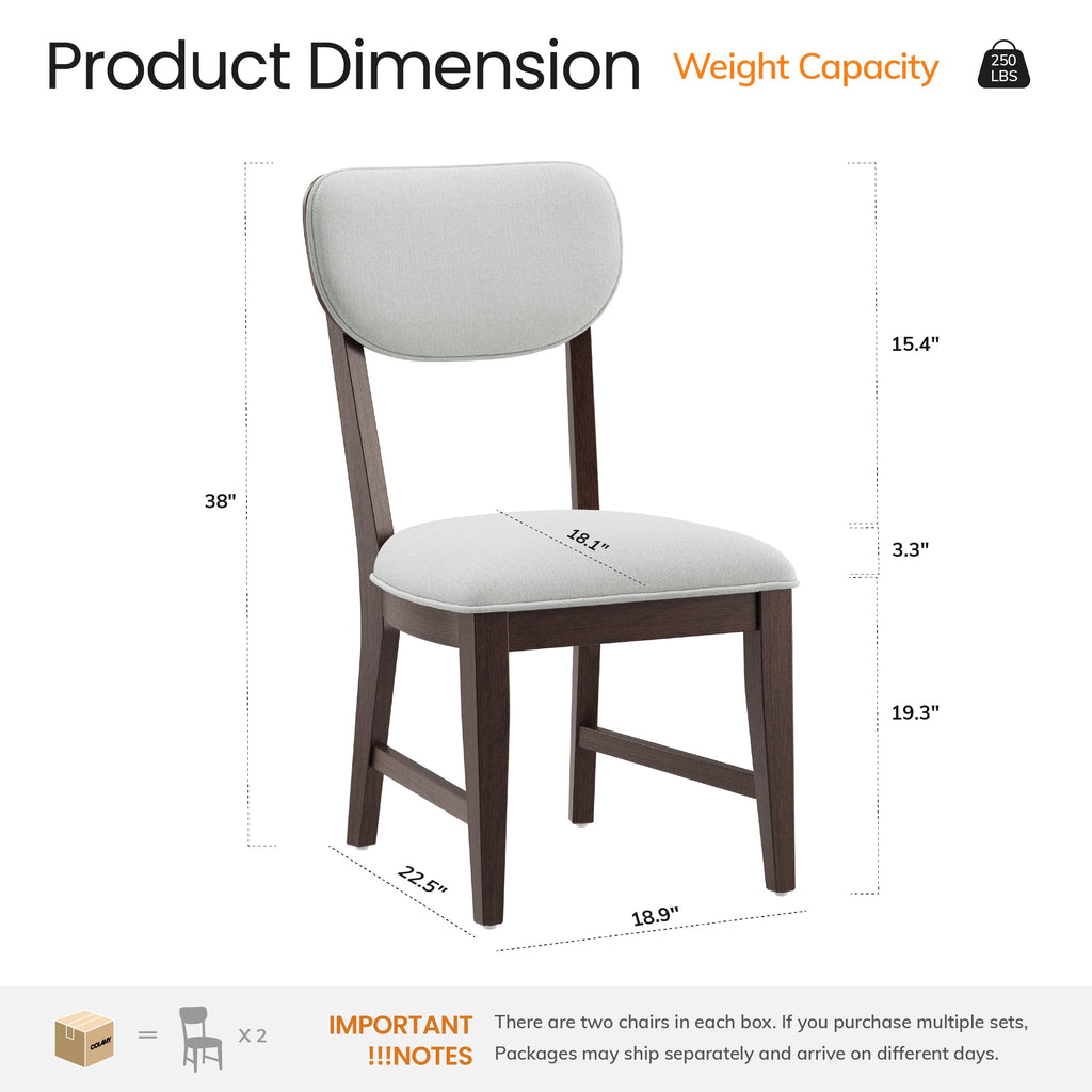Inspired Bertoia Style Solid Wood Dining Chairs Set of 6, Mid Century Modern Upholstered Kitchen Chairs with 3.3" Thick Cushion, Farmhouse