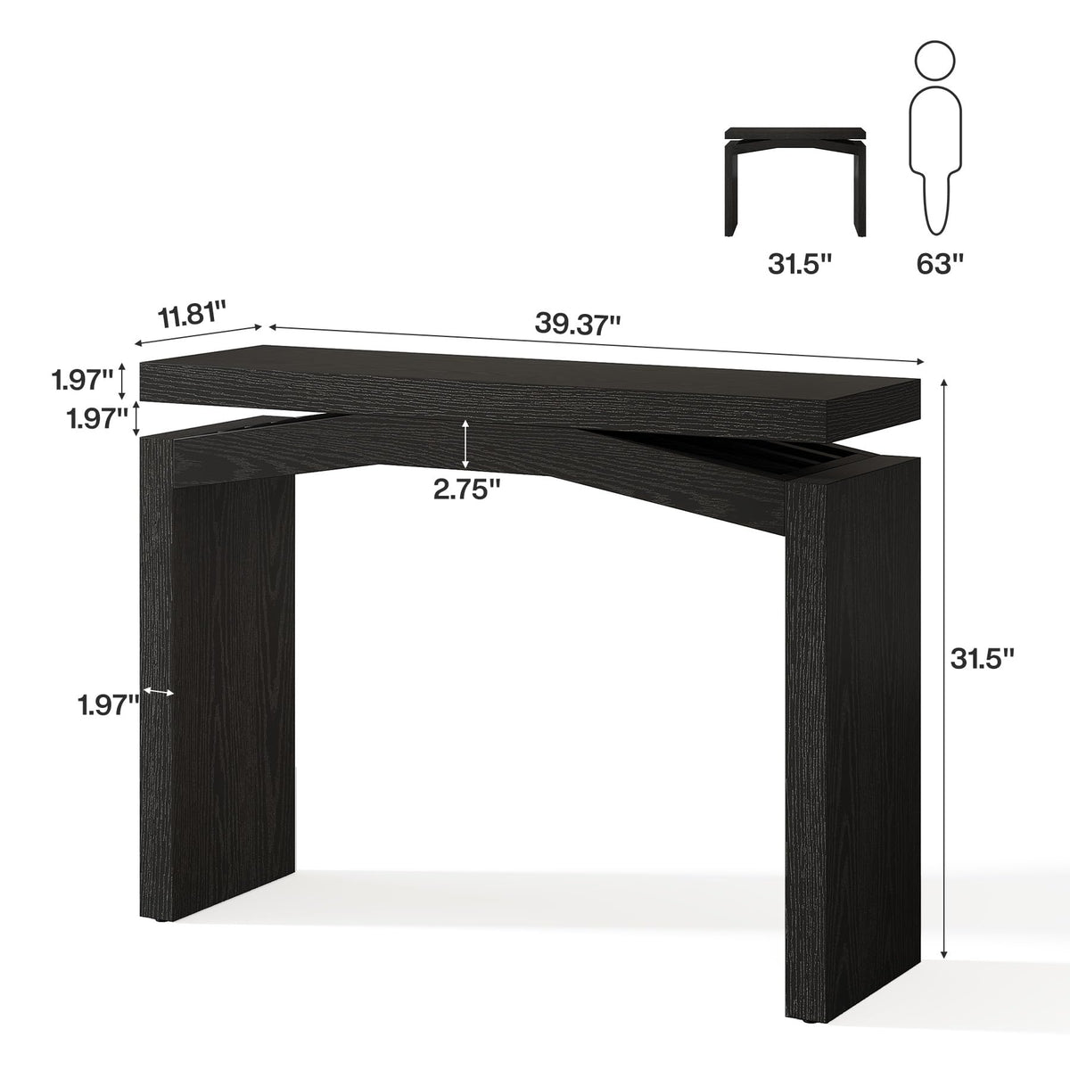 40-Inch Console Table, Farmhouse Sofa Console