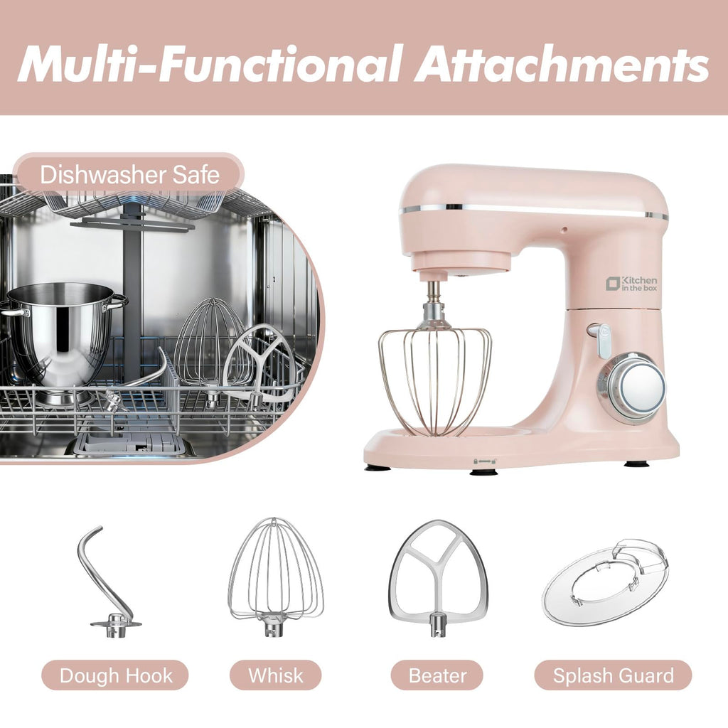 6.5 QT Stand Mixer, 10-Speed Electric Mixer (Pink)