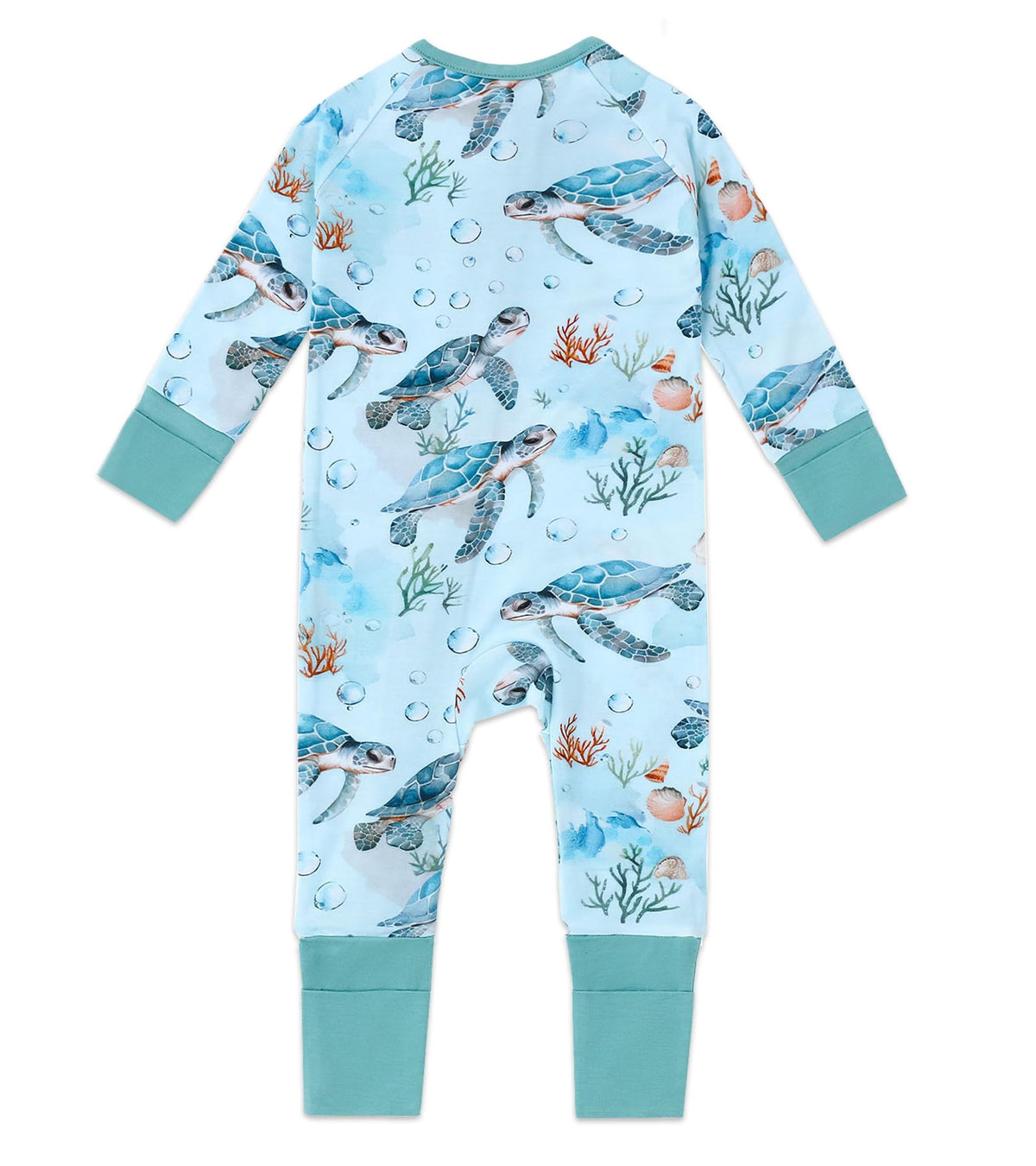 Baby Viscose of Bamboo Convertible Footie Pajamas Sea World