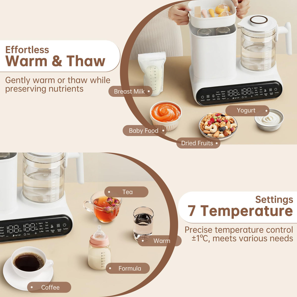 16-in-1 Fast Baby Bottle Warmer with Timer for Breastmilk & Formula