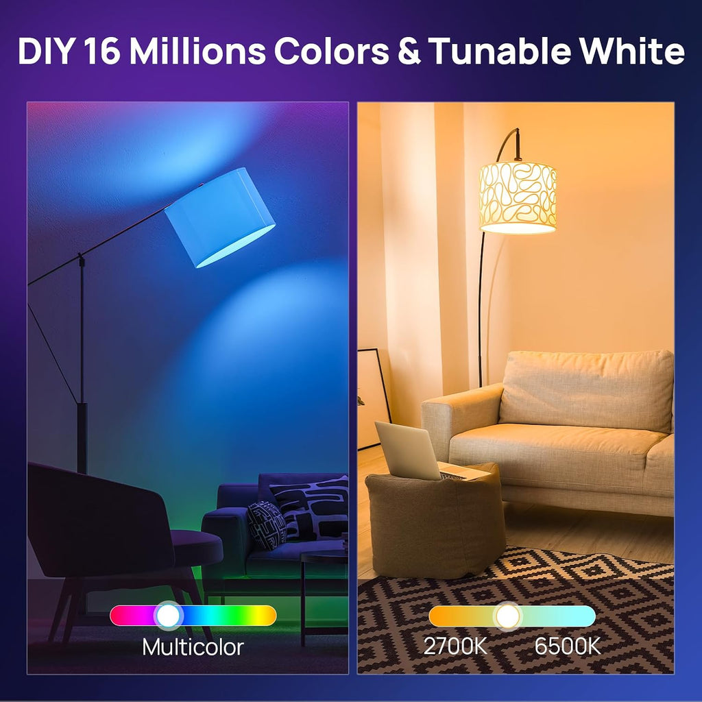 Smart Light Bulbs, LED Light Bulb, 800lm Dimmable, 6 Pack