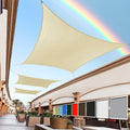 Beige 16' x 20' Sun Shade Sail Rectangle RSTAPRN1620-200GSM - Pergola Shade Sails Canopy - Canopy Mesh Fabric UV