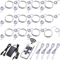 Small LED Puck Lights for Uplight or Downlight, 120V Hardwired & Plug in Cabinet Lights Kit, Wireless RF Remote