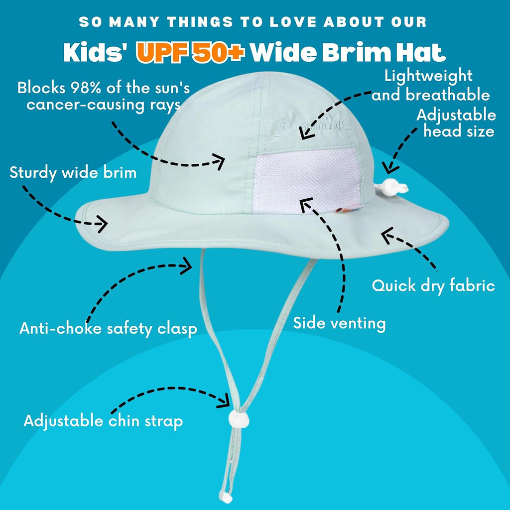 UPF 50 Kids' Wide Brim Sun Hat, Sun Protection Hat - Baby & Toddler