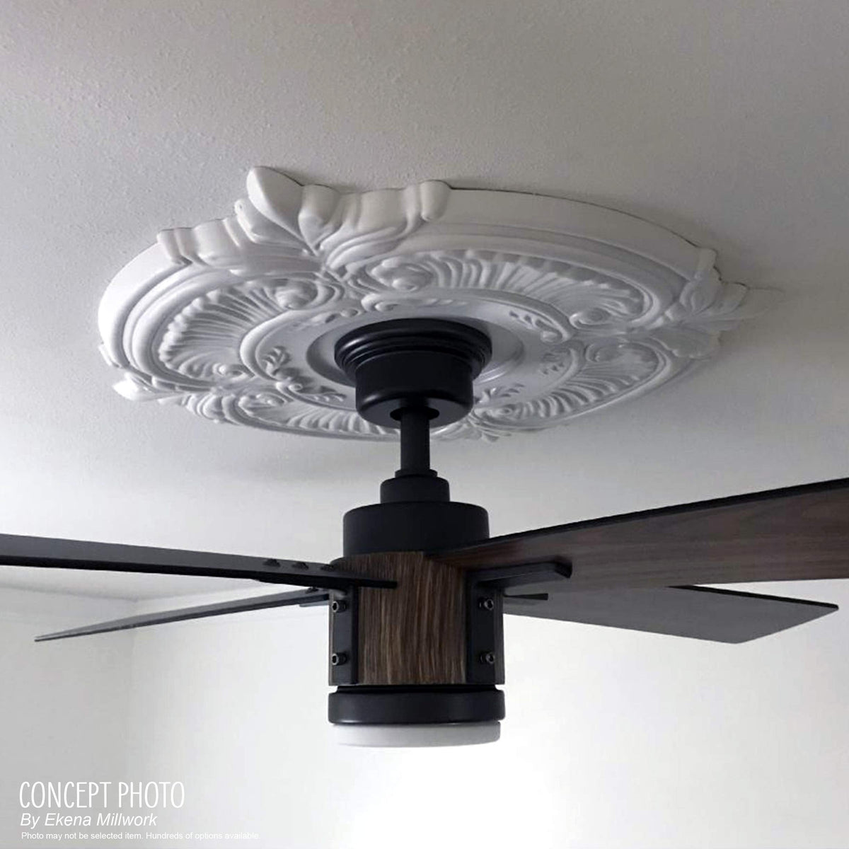 Attica Thermoformed PVC Ceiling Medallion (Fits Canopies up to 5"), 13"OD x 3 1/2"ID x 3/4"P
