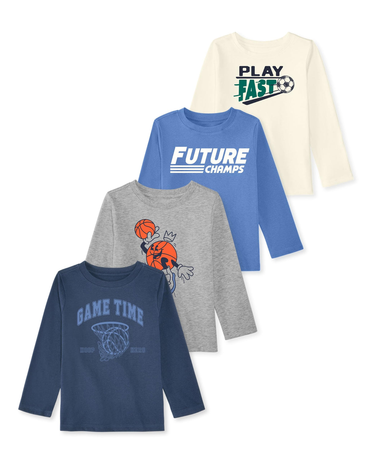 Toddler Boy Sports Champ Long Sleeve T-Shirt, 4 Pack