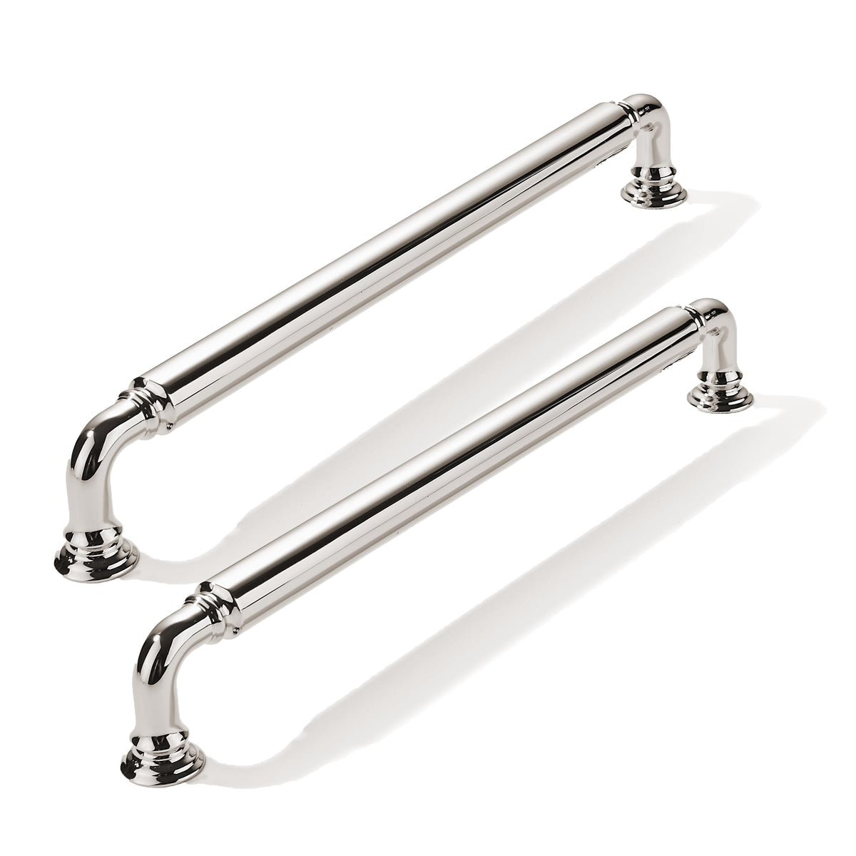 2 Pack 8 Inch Hole Center Vibrant Polished Nickel Cabinet pulls Heavy-Duty Solid Cabinet Handle Hardware Suitable for