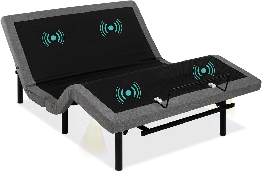 Ergonomic Queen Size Adjustable Bed Frame, Electric Base w/Wireless Remote Control, Nightlight, Massager, 2 USB Ports