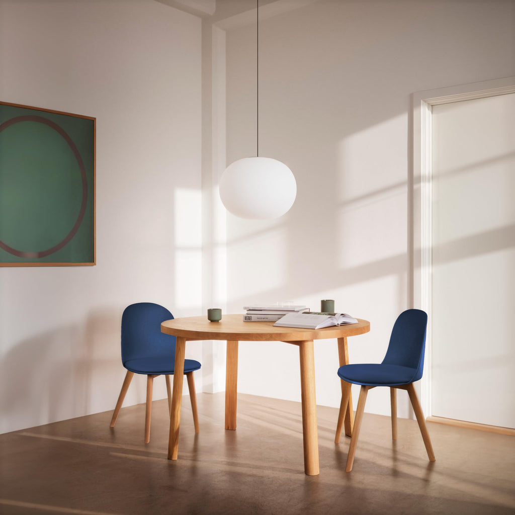 Inspired Eames Style Modern Armless Dining Chair | Plastic Shell with PU Leather Cushion Padded Seat and Wooden Legs | Indoor or Outdoor