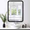 Wood Bathroom Mirror for Wall 24x36 Inch Wooden Frame Rectangle Mirror for Farmhouse Bathroom Vanity Wall Mounted