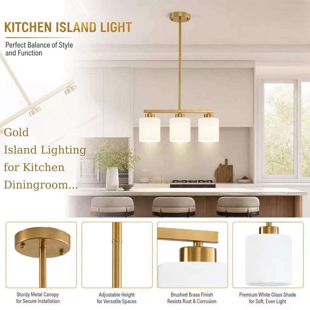 Brushed Gold Kitchen Island Lighting