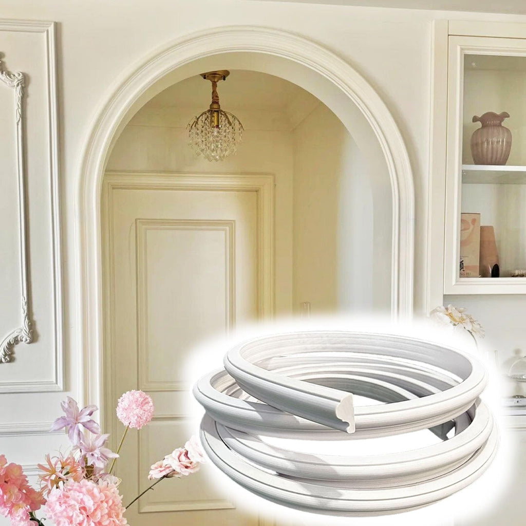 White Flexible Arch Trim Molding, Bendable Wall & Doorway Frame Trim for Curved Openings, DIY Decorative Moulding for