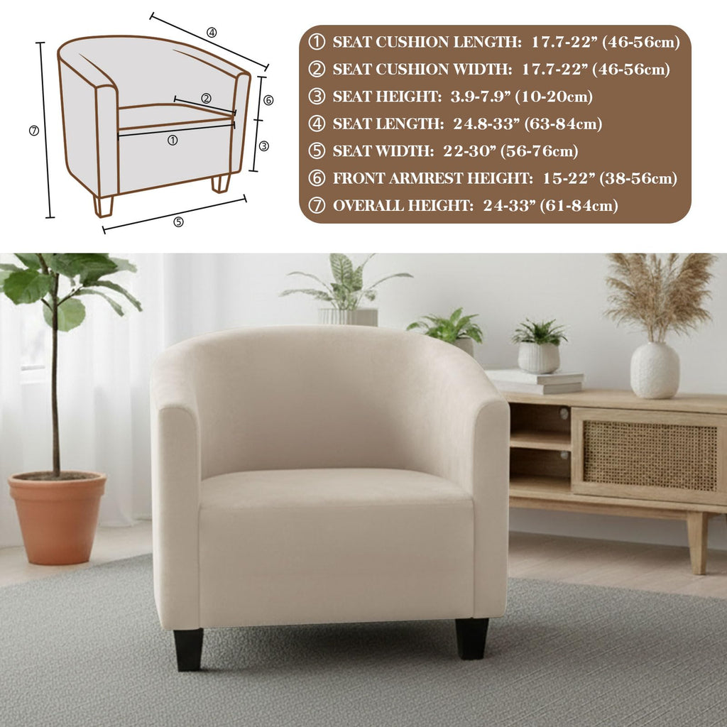 Barrel Chair Cover Stretch Club Chair Slipcover Water Repellent