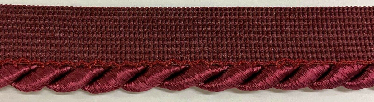 Large Twisted Cord w/Lip Piping Trimming - 6 Yards - Many Colors! (Wine)