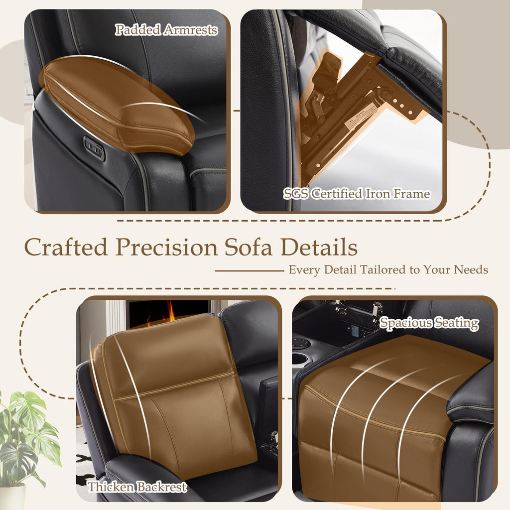 Power Reclining Loveseat with LED Reading Light/Storage Drawer