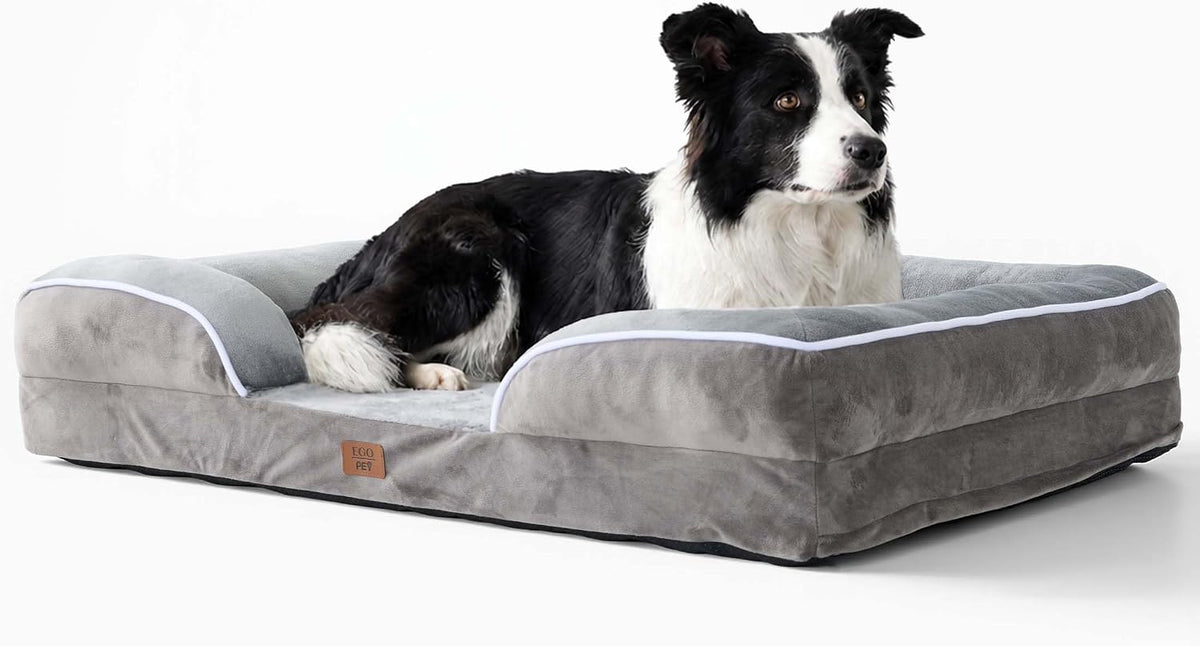Orthopedic Dog Bed Medium Size Dogs: Comfort Cats Couch Sofa with Washable Removable Cover, Soft Flannel