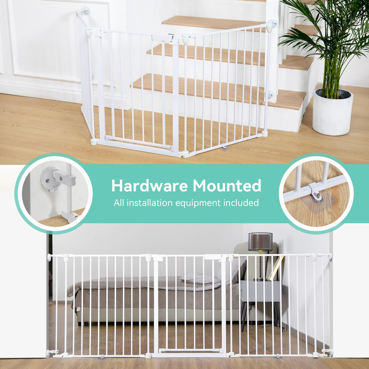 80" Extra Wide Baby Gate, Dog Gate Stairs Doorways